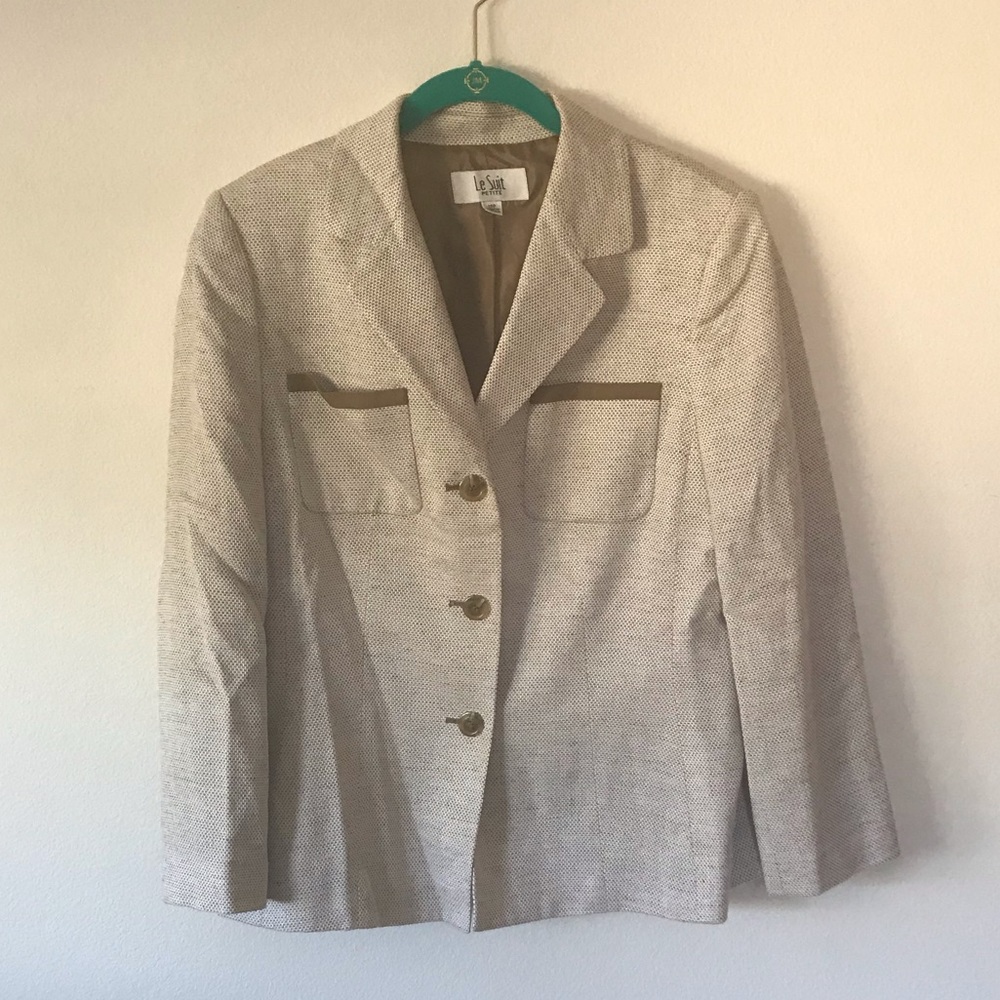 Le Suit by Kasper Cream Blazer size 12p